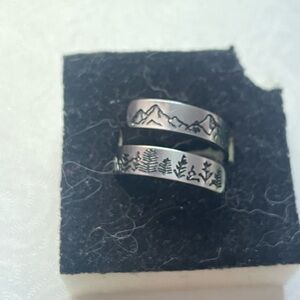 Silver Mountain and Forest Design Ring